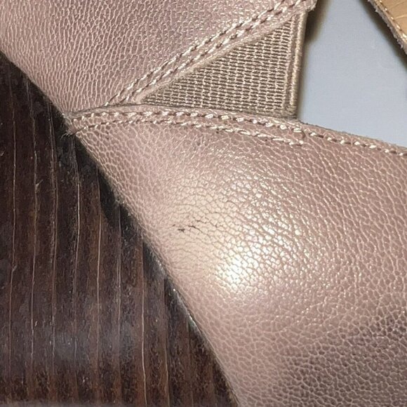 Franco Sarto Faryn Dress Sandal Size 10 Wedge Beige Taupe Leather Gladiator Shoe - Picture 8 of 10